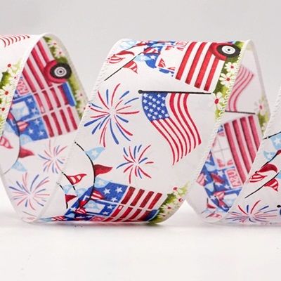 USA Celebration Patriotic Wired Ribbon_KF8461.KF8462