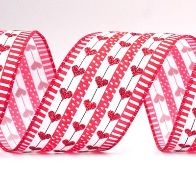 PolkaDots & Glitter Heart Wired Ribbon_KF8504.KF8505.KF8506