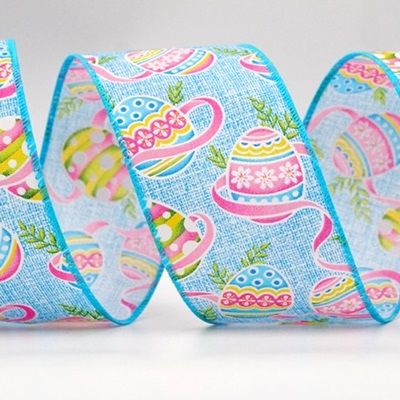 Festive Easter Egg Wired Ribbon_KF8537