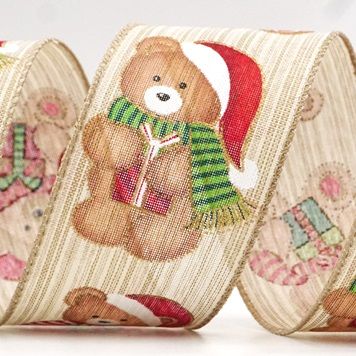 Ruban en fil d'ours Santa &amp; cadeaux_KF8555.KF8556