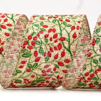 Christmas Berry Wired Ribbon_KF8572.KF8573