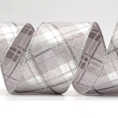 Christmas Diamond Plaid Wired Ribbon_KF8604