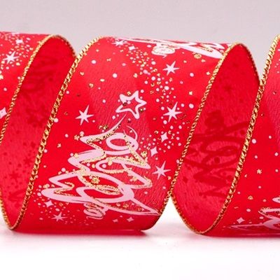 Glitter Christmas Tree Wired Ribbon_KF8660.KF8661