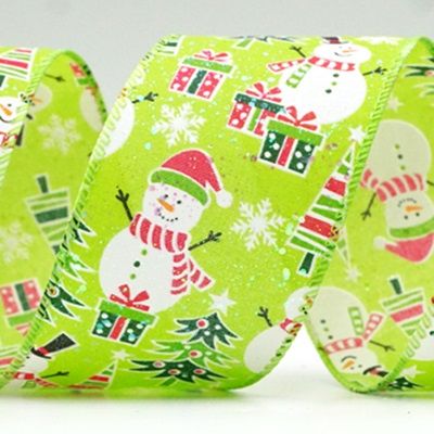 Snowman, Christmas tree, & Candy Cane Design Wired Ribbon_KF8667.KF8668.KF8669 