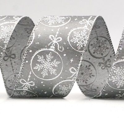 Snowflakes Ornament Wired Ribbon_KF8671