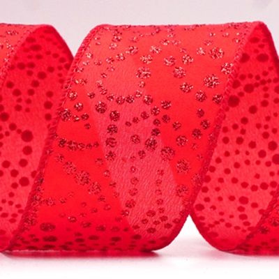 Christmas Glitter Polka Dots Wired Ribbon_KF8675.KF8676.KF8677.KF8678.KF8679