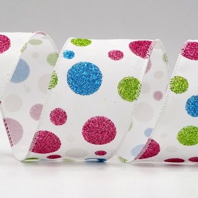 Festliches Polka-Dot-Glitzer Drahtband_KF8760