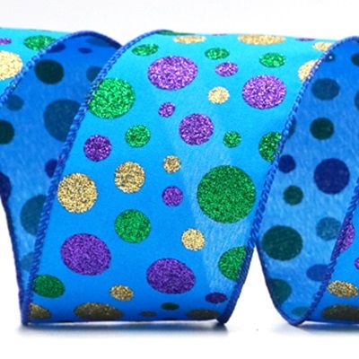 Colorful Glitter Polkadots Wired Ribbon_KF8761.KF8762.KF8763.KF8764.KF8765.KF8766.KF8767.KF8768