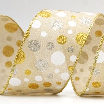 Kleurrijke Glitter Polkadots Draadlint_KF8761.KF8762.KF8763.KF8764.KF8765.KF8766.KF8767.KF8768