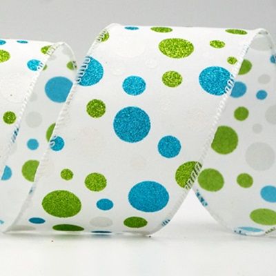 Kleurrijke Glitter Polkadots Draadlint_KF8761.KF8762.KF8763.KF8764.KF8765.KF8766.KF8767.KF8768