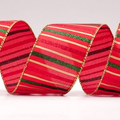 Sparkling Holiday Stripe Wired Ribbon_KF8793.KF8794