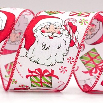 Christmas Santa Head Wired Ribbon_KF8802.KF8803.KF8804