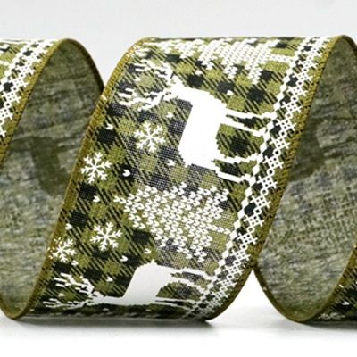 Designatio Tartan Nativitatis Rangifer Wired Ribbon_KF8832.KF8833