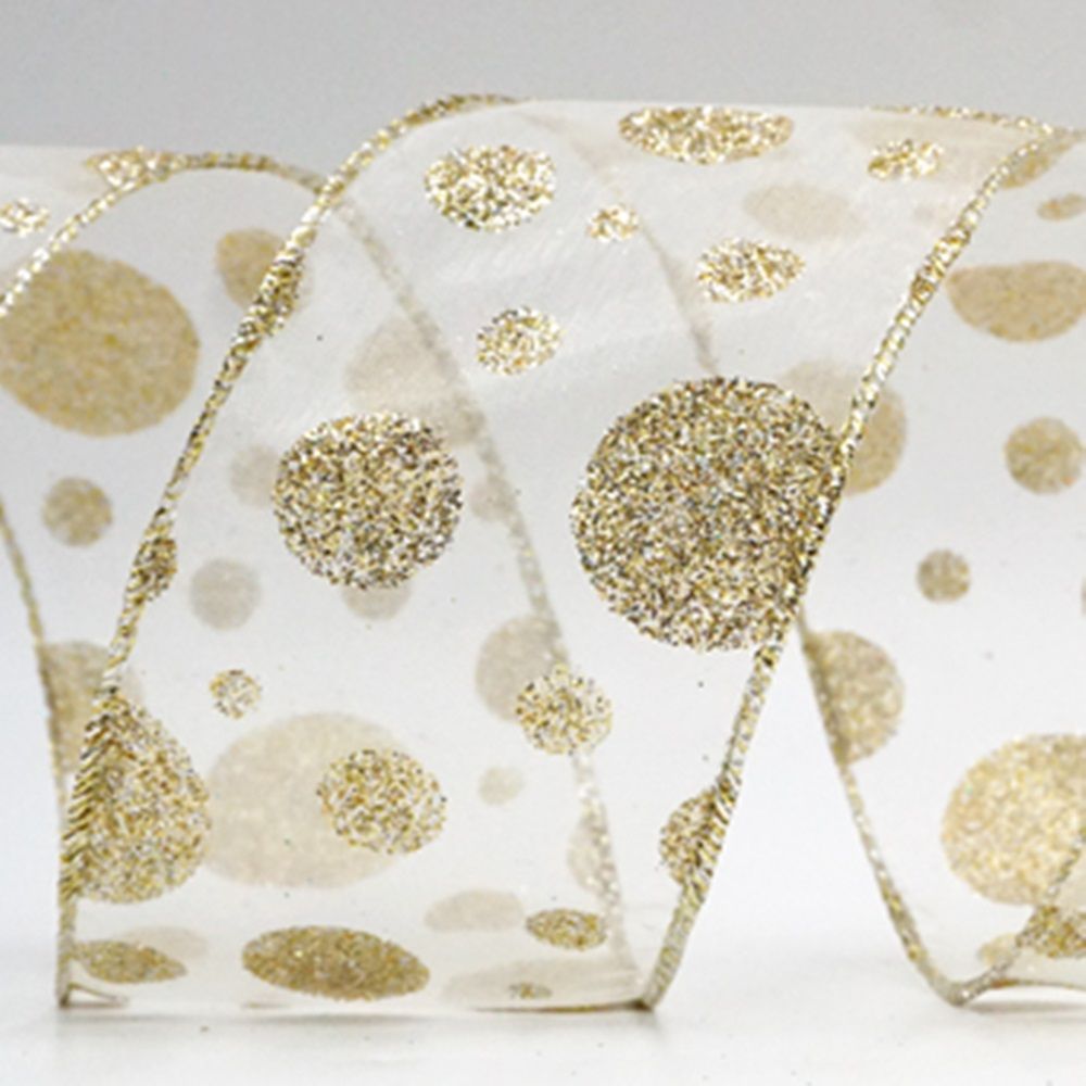 Collezione di nastri a pois glitterati scintillanti_KF8878