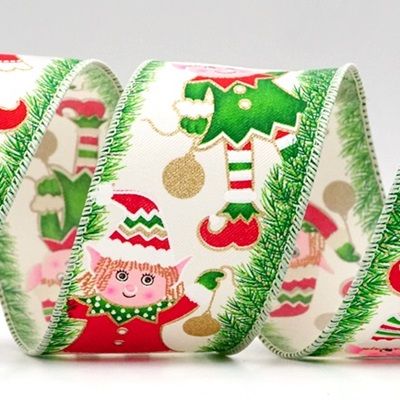 Christmas Elf Wired Ribbon_KF9042.KF9043