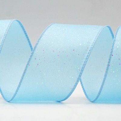 Glittery Solid Color Wired Ribbon_KF9061