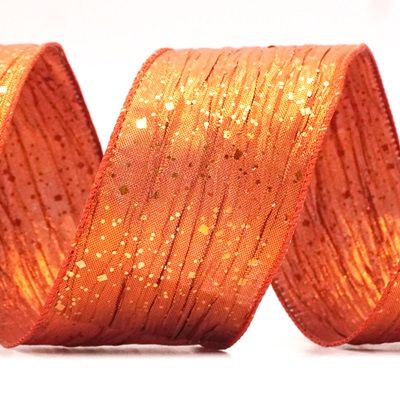 Crinkle Metallic Glitter Wired Ribbon_KF9063