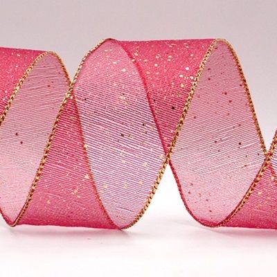 Metallic Glittery Wired Ribbon_KF9064