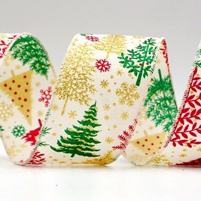 Christmas Snowflake Burlap Wired Ribbon_KF9077.KF9078