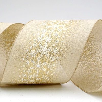 Christmas Sparkle Snowflake Wired Ribbon_KF9103.KF9104