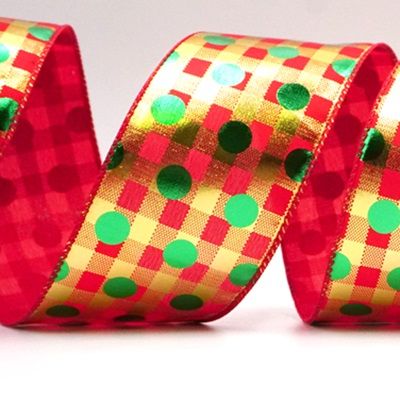 Decorative Metallic Polka Dot Wired Ribbon_KF9116.KF9117.KF9119