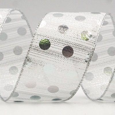 Decorative Metallic Polka Dot Wired Ribbon_KF9116.KF9117.KF9119