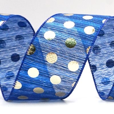 Decorative Metallic Polka Dot Wired Ribbon_KF9116.KF9117.KF9119