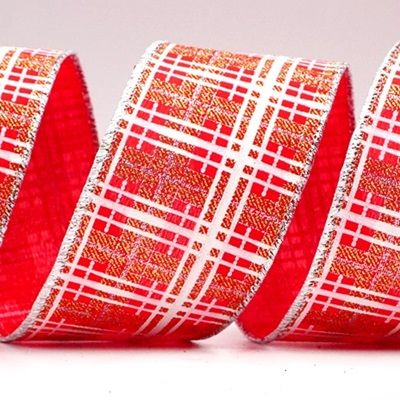 Kerst Plaid Glitter Draadlint_KF9228